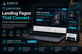 Premium landing page design service by Auralis Commerce Studio showing a modern high-converting business landing page for ecommerce growth and lead generation