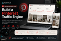 Pinterest Business Setup service by Auralis Commerce Studio showing Pinterest analytics dashboard, SEO optimization and traffic growth strategy for ecommerce brands.