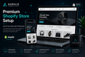 Premium Shopify store starter service by Auralis Commerce Studio featuring modern ecommerce website design and scalable online store solutions.