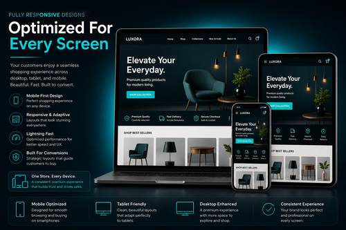 Mobile optimized ecommerce store redesign service with premium Shopify website layout and responsive online shopping experience.
